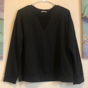 Black Mesh Cutout Sweater